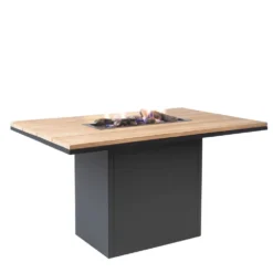 Cosi Fires Cosiloft 120 Relax Dining Black Frame /Teak Top